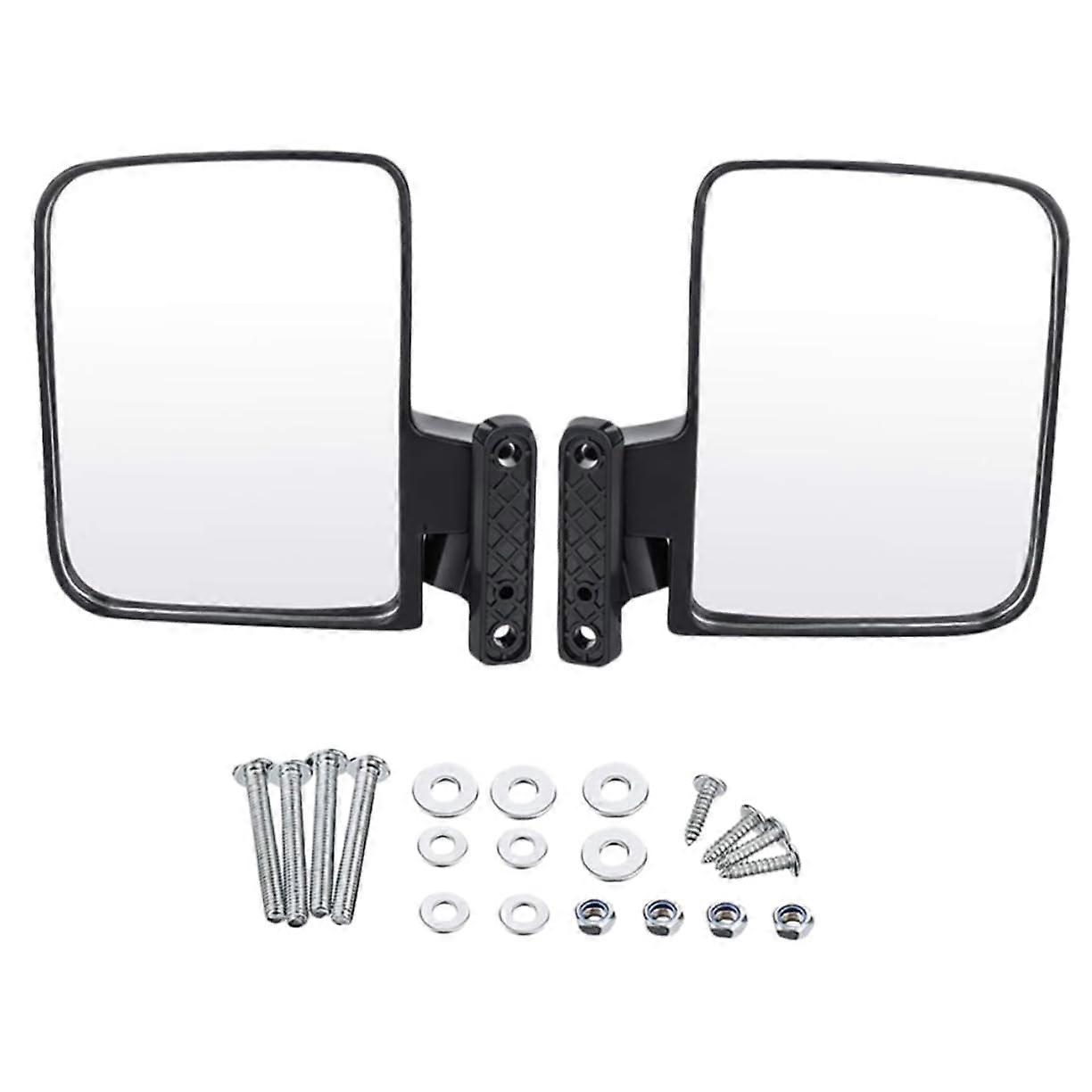 Golf Cart Side Mirror Set with Clear Durable PP Glass – Replacement Rearview for Club Car