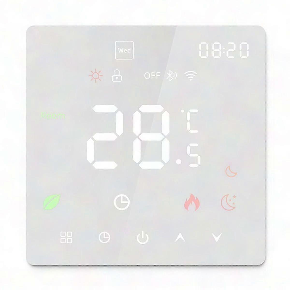 Smart WiFi Thermostat for Electric Heating - 16A Touch Screen Control, White