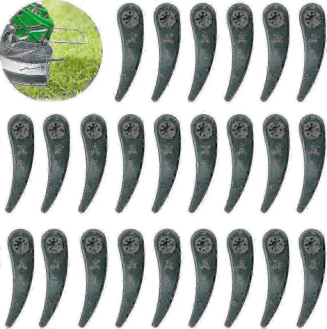 24-Pack Replacement Grass Strimmer Blades - Green, for Bosch Durablade Art 23-18 Li & Art 26-18 Li String Trimmers Edition 0816