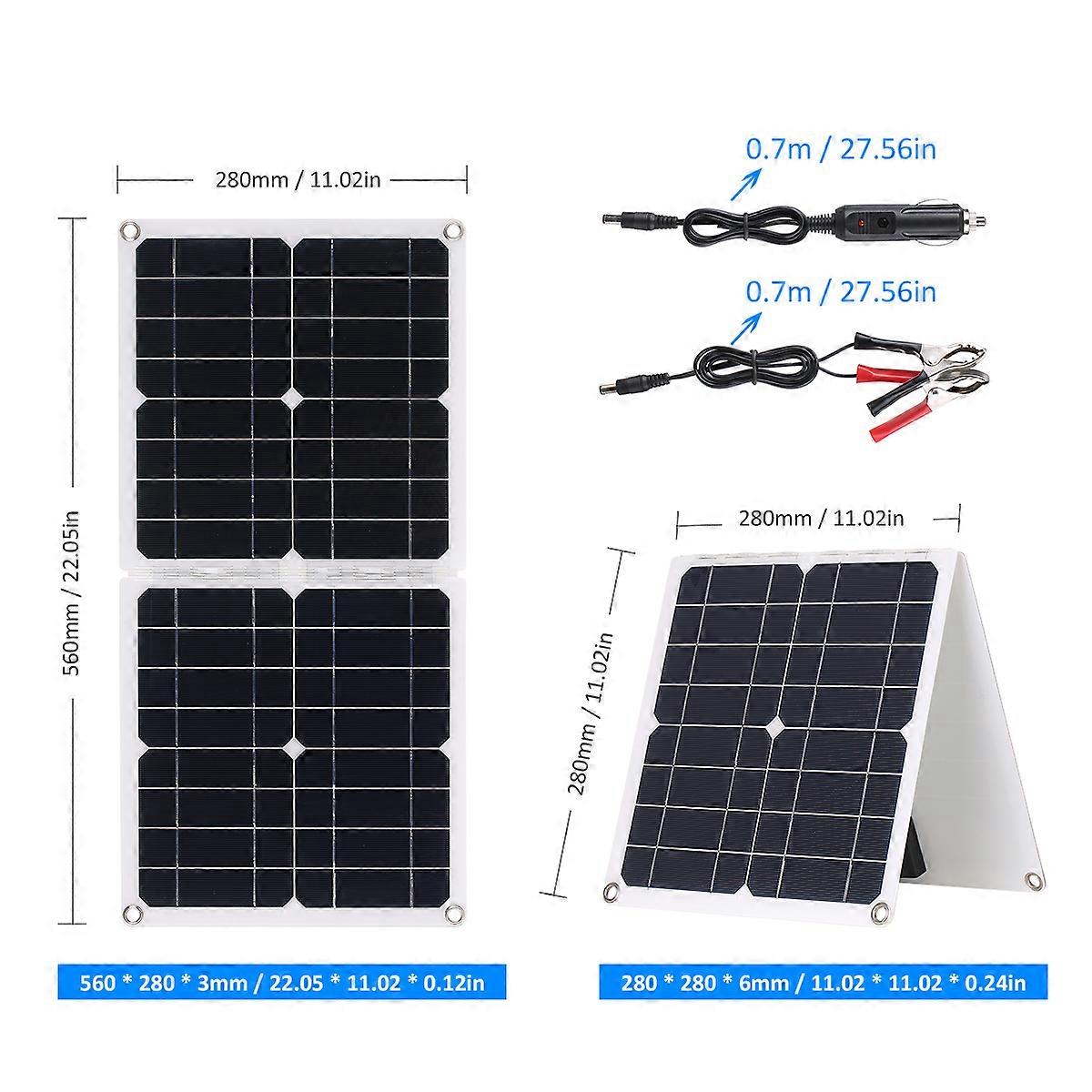50W Foldable Solar Panel Charge with DC& USB & TYPE-C Output High Efficiency Module IP65 Water Resistant for Home RV Car Boat Electronic Device