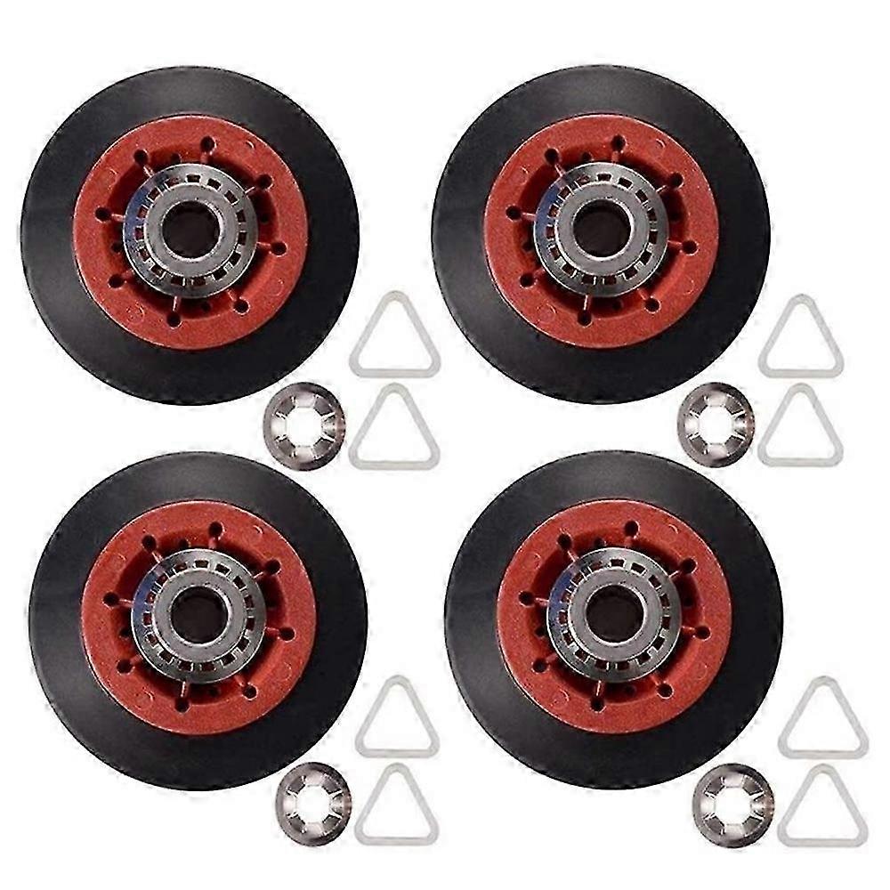 New Roller Drum Dryer Set for Whirlpool - 4PCS Replacement Parts, Includes 8536974, 8536973, W10314171, WPW10314173, PS11