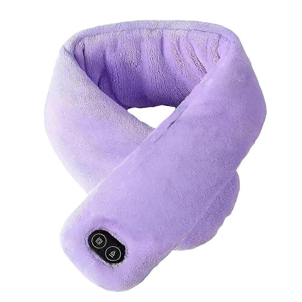 Temperature Adjustment Winter Scarf Outdoor Neckwear Polyester Fiber Purple for Cold-Proof 1Pack