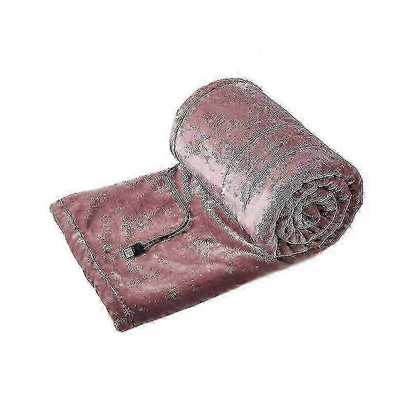 Portable USB Electric Heated Fleece Blanket for Winter - Soft Warm Throw Shawl 180x80cm in Pink