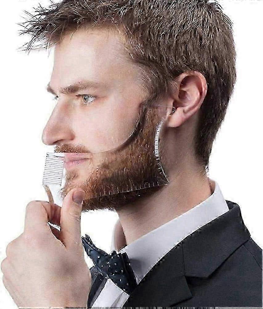 Beard Shaping Tool Template with Comb - Precision Beard Shaper Tool for Perfect Edging & Grooming