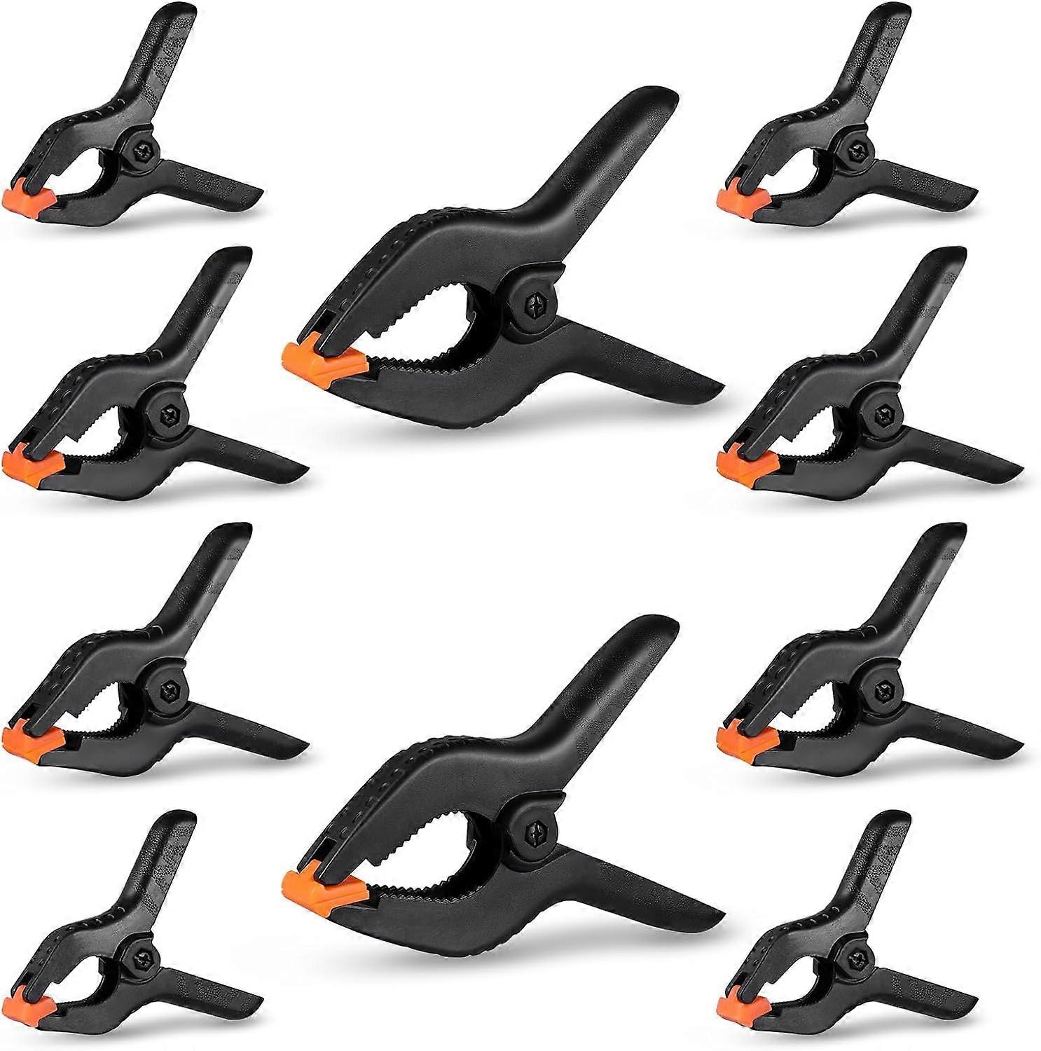 10 Pack Spring Clamps Heavy Duty Assorted Sizes Spring Clips Plastic Set