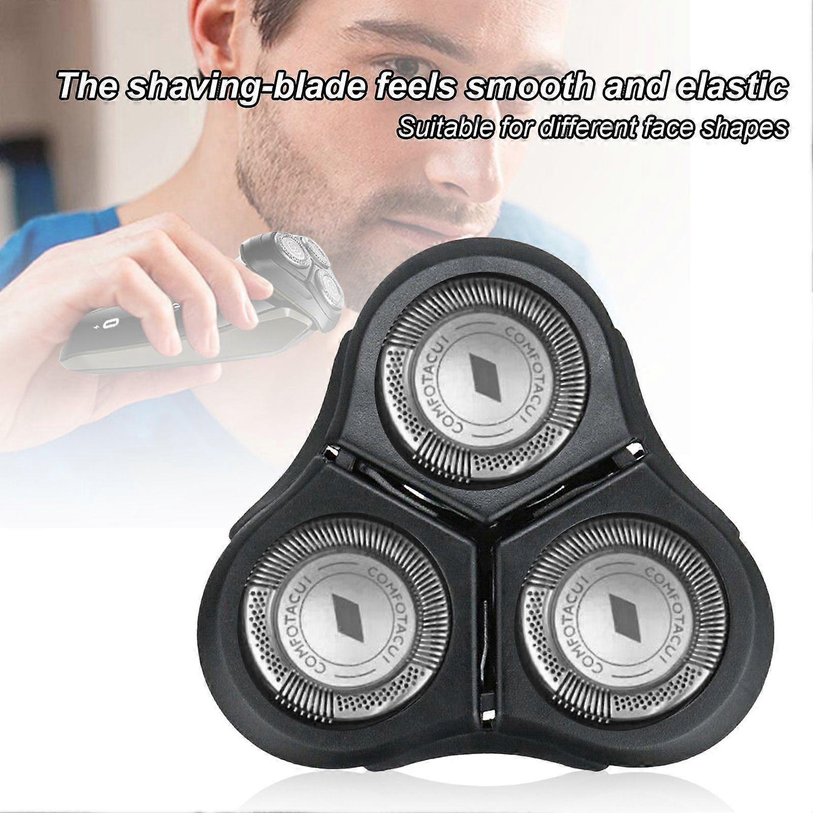 Three Floating-Blades Replacement Heads Washable Electric Shaving Heads Replacement for No-relco RQ11 2D Models