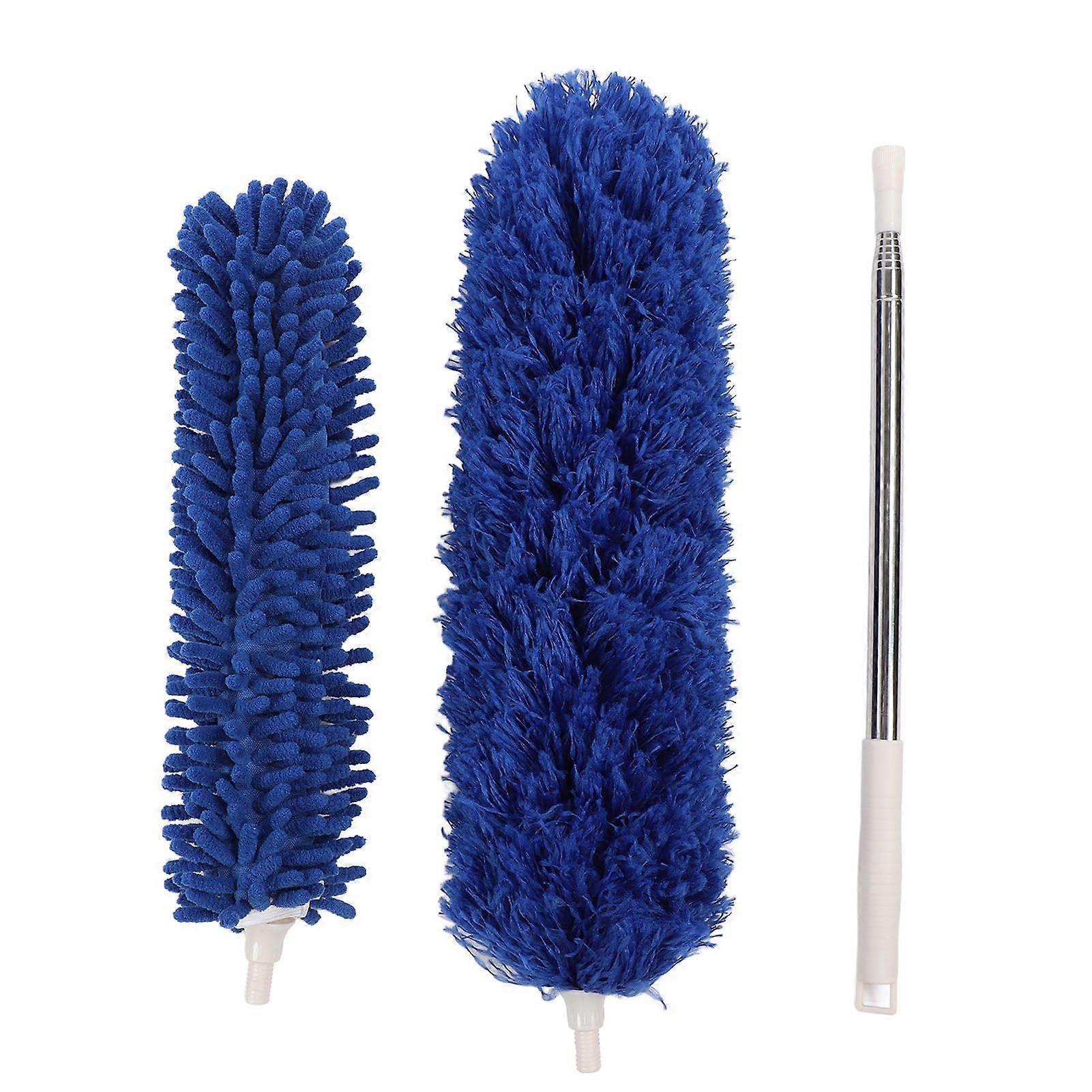 Microfibre Dusters with Extension Pole Replaceable 2 Heads Long Handle Bendable Washable Dusters for All Round Home Cleaning