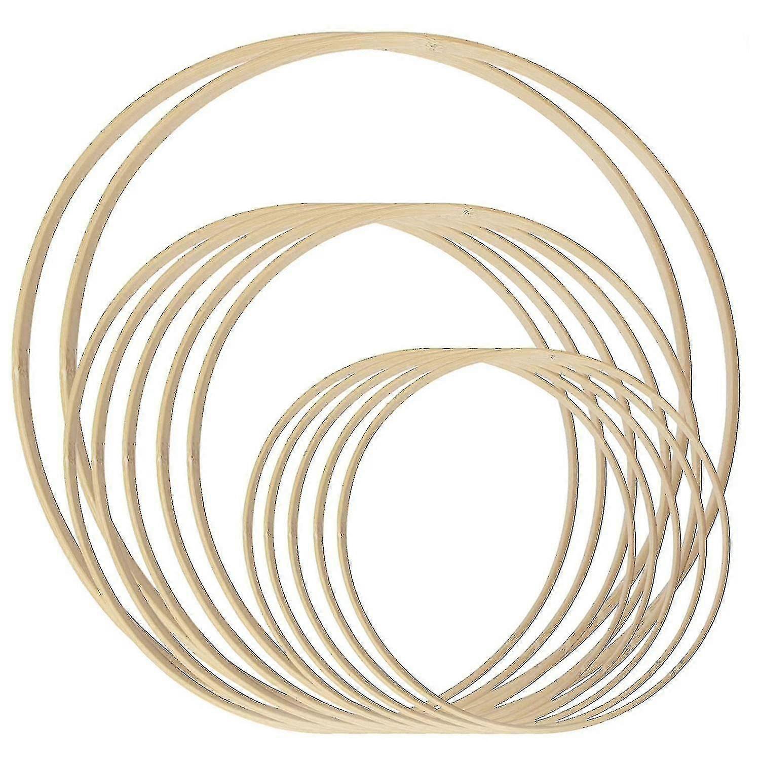 Bamboo rings, available in 26cm, 20.5cm, and 10cm sizes, suitable for DIY decoration at events and parties