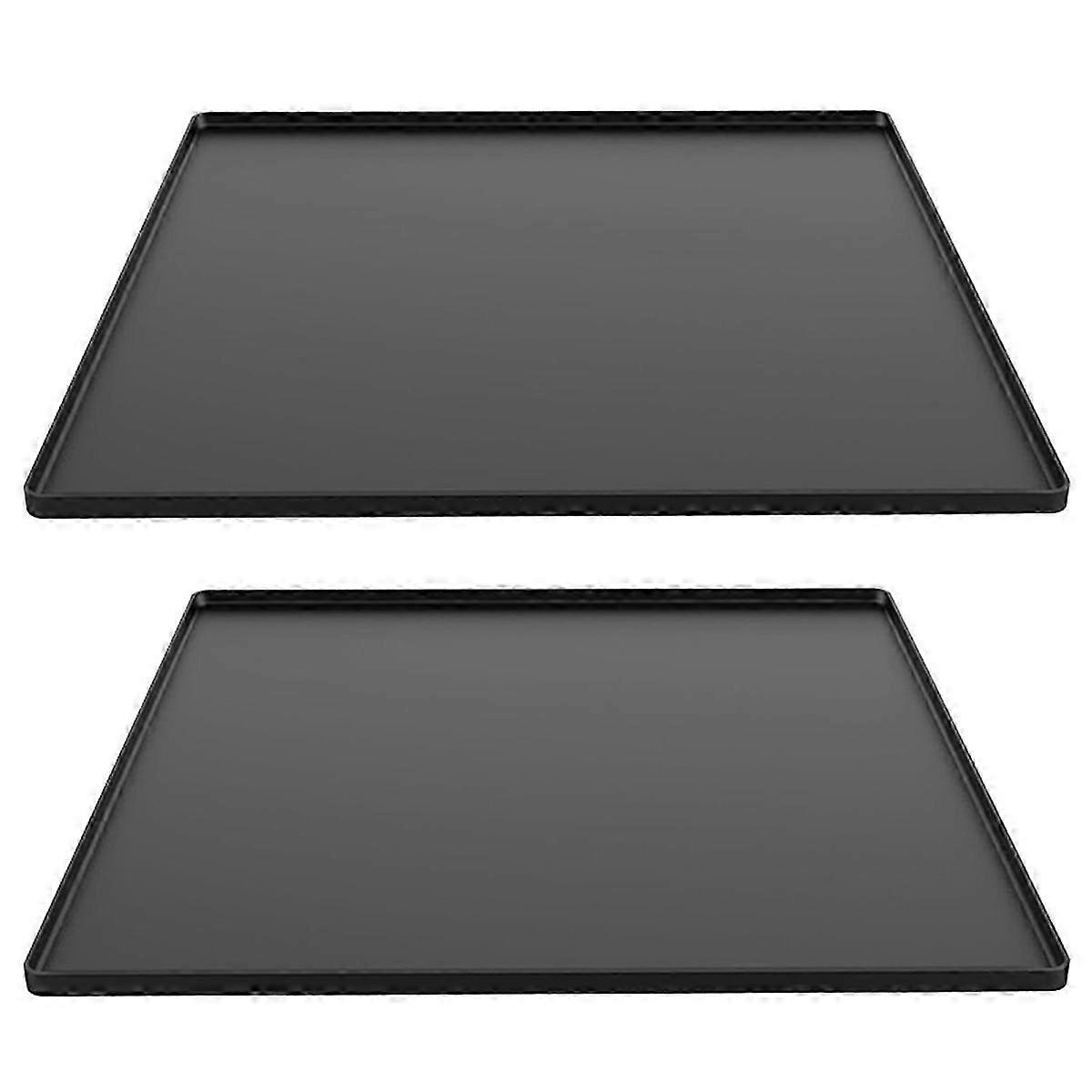 Refrigerator Floor Protector,Mini Silicone Mat,Fridge Under Mat,Black