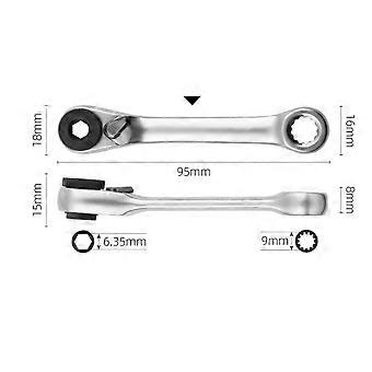 Mini Double Ended Quick Socket Ratchet Wrench - 1/4 Inch Reversible Screwdriver Bit Tool