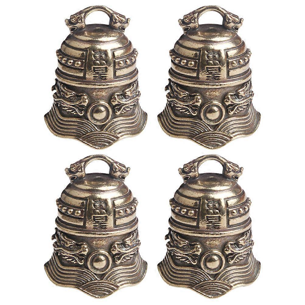 Copper Bell Keychain Pendant for DIY Crafts 4Pcs Vintage Brass Bell Charms
