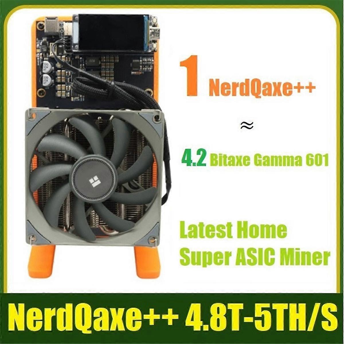 NerdQaxe++ BTC Solo Miner 4.8T-5TH/S 80W 4XBM1370 ASIC Chip Open Source  Bitcoin