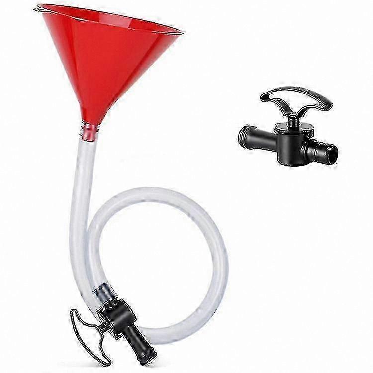 Portable Beer Funnel with Hose and Stopcock for Parties and Events