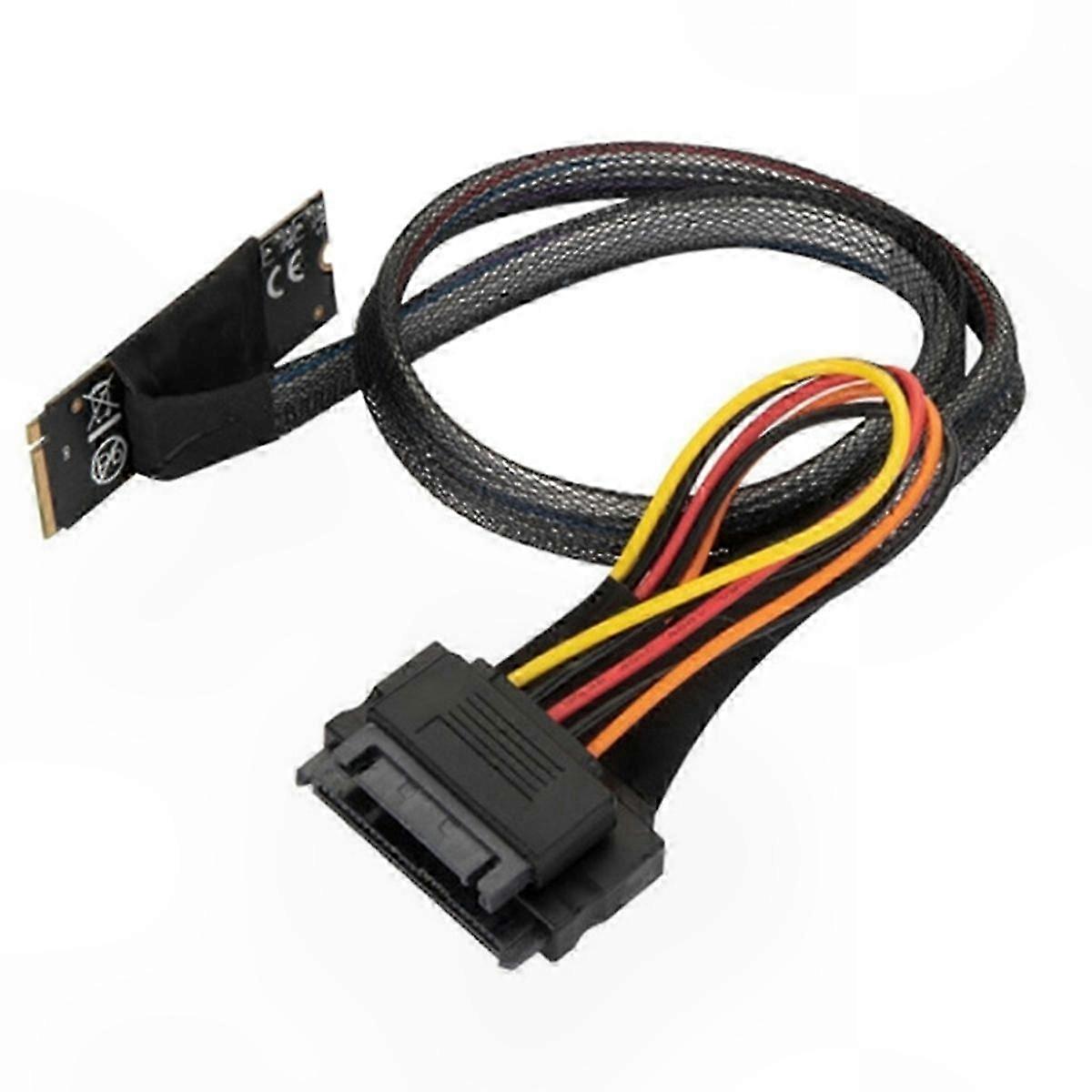 M.2 M-Key to U.2 SFF-8639 Adapter with SATA 15-Pin Female Port