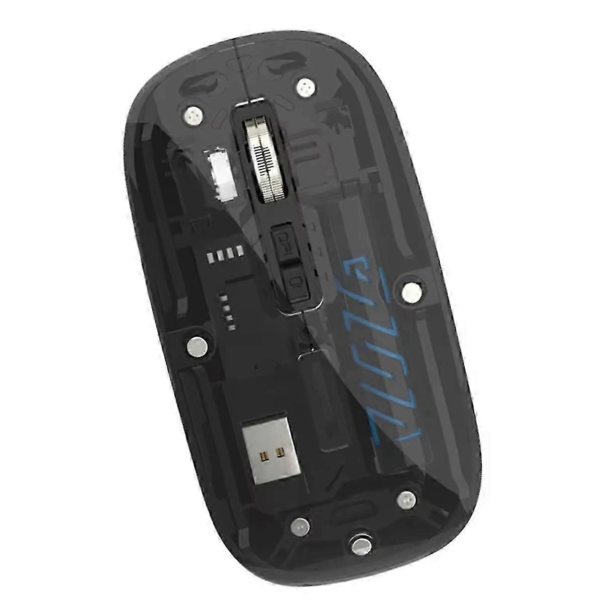 Transparent 2.4G Bluetooth Noiseless Mouse: Dual Mode, Wireless & Rechargeable for Computers