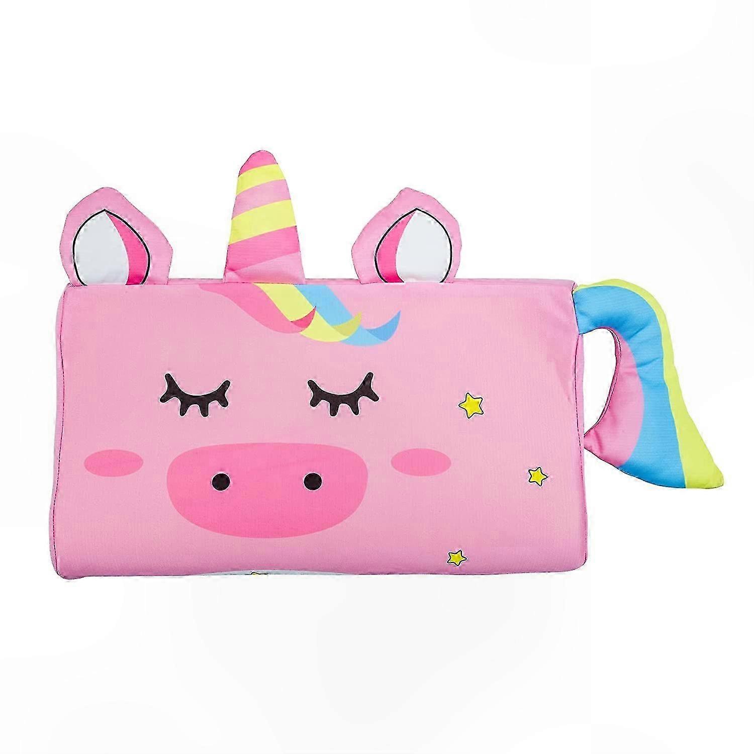 Unicorn Toddler Pillow with Pillowcase, 10 x 18 Inches for Kids Sleeping Support