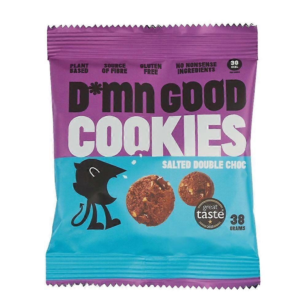 D*MN GOOD Vegan Salted Double Choc Cookies 38g - 12 Pack