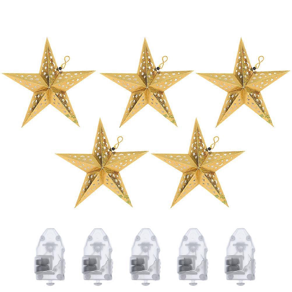 Five-Pointed Star Hanging Pendant for Party Decor 1Set Golden Hanging Light