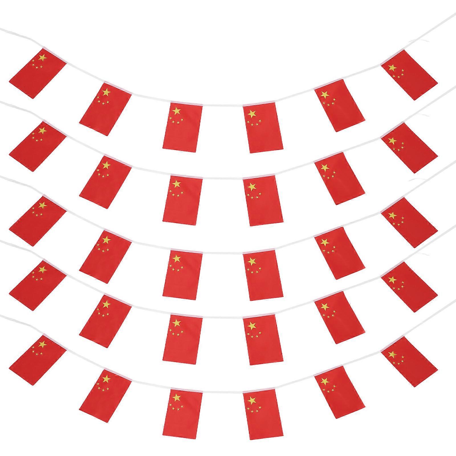 Chinese Flag Banner Decor for Events 4Sets of Mini Flag Pennants