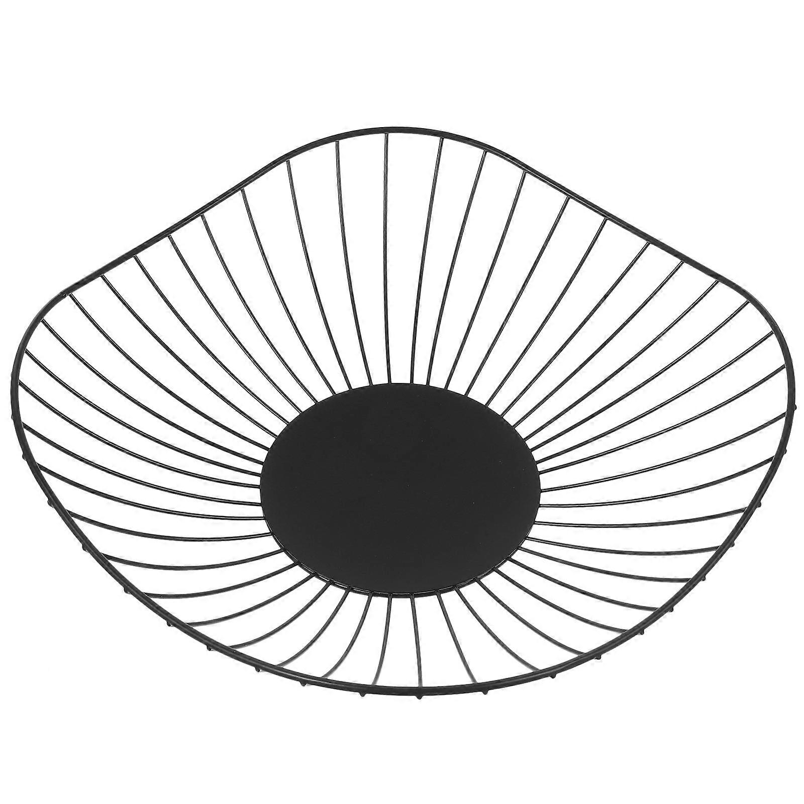 Fruit Container Creative Iron Basket for Organizing Snack Storage Black