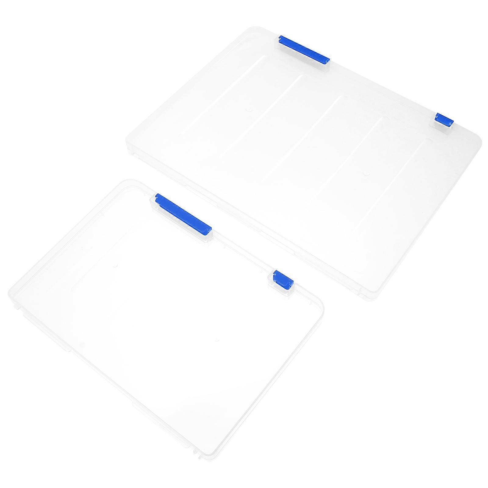 File Storage Boxes Office Notes Holder for Storage 2Pcs Blue Organizer