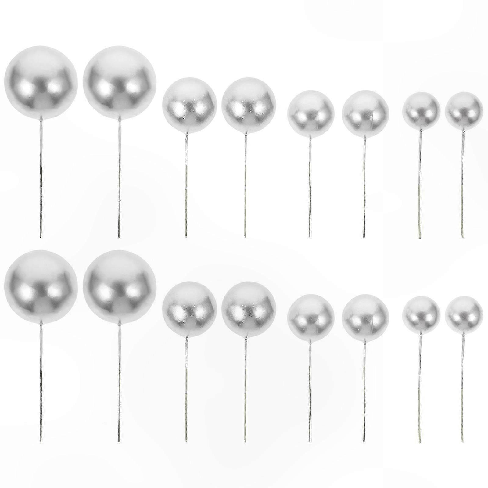 Silver Foam Balls for Cake Decorating, 20-Pack, Ideal for Desserts and Baking Projects