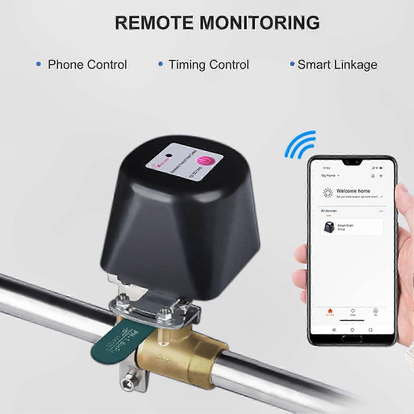 Smart WiFi Water Valve with Timer, Alexa-Compatible Automatic Shutoff Controller for Home Water Management
