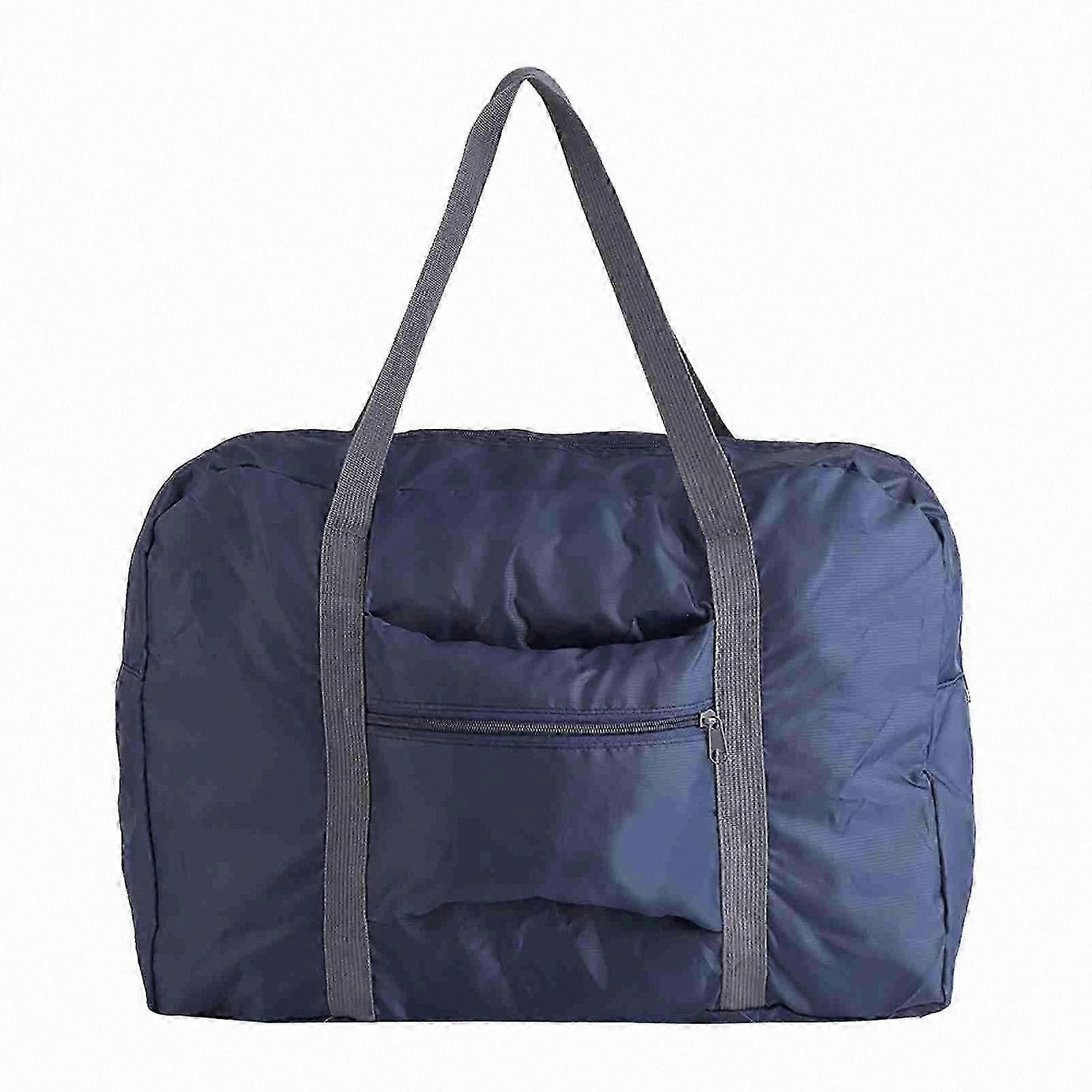 Large Foldable Travel Duffle Bag with Storage Organizer in Dark Blue
