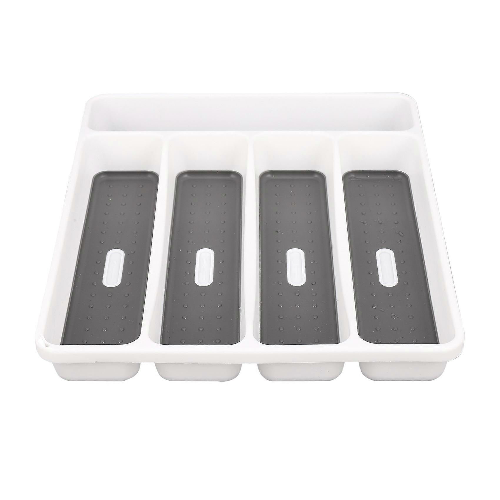 Large Gray Container 5 Compartments Storage Box for Tableware