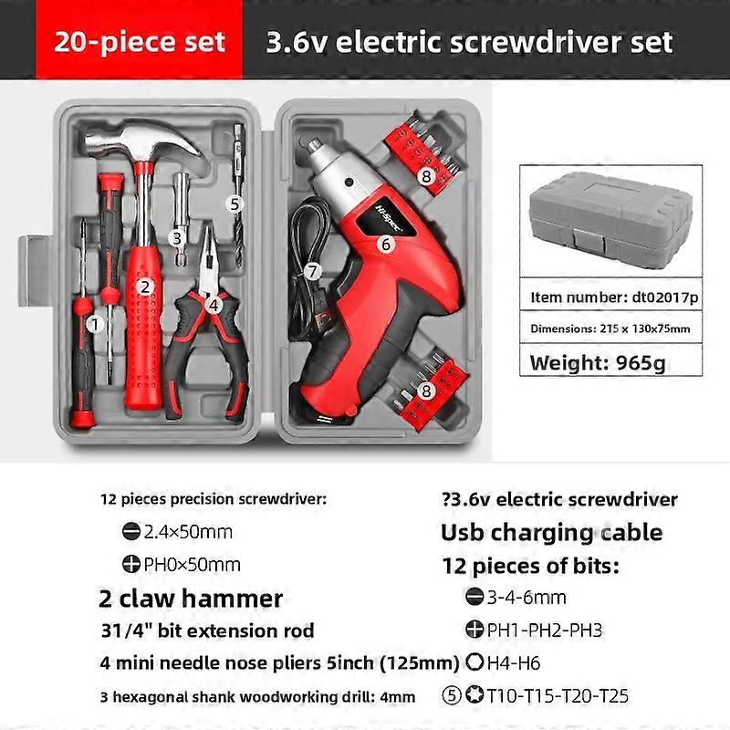 Cordless Electric Screwdriver Set Mini Handheld Power Drill for Home DIY Repair Tools Rechargeable Multi Tool Kit