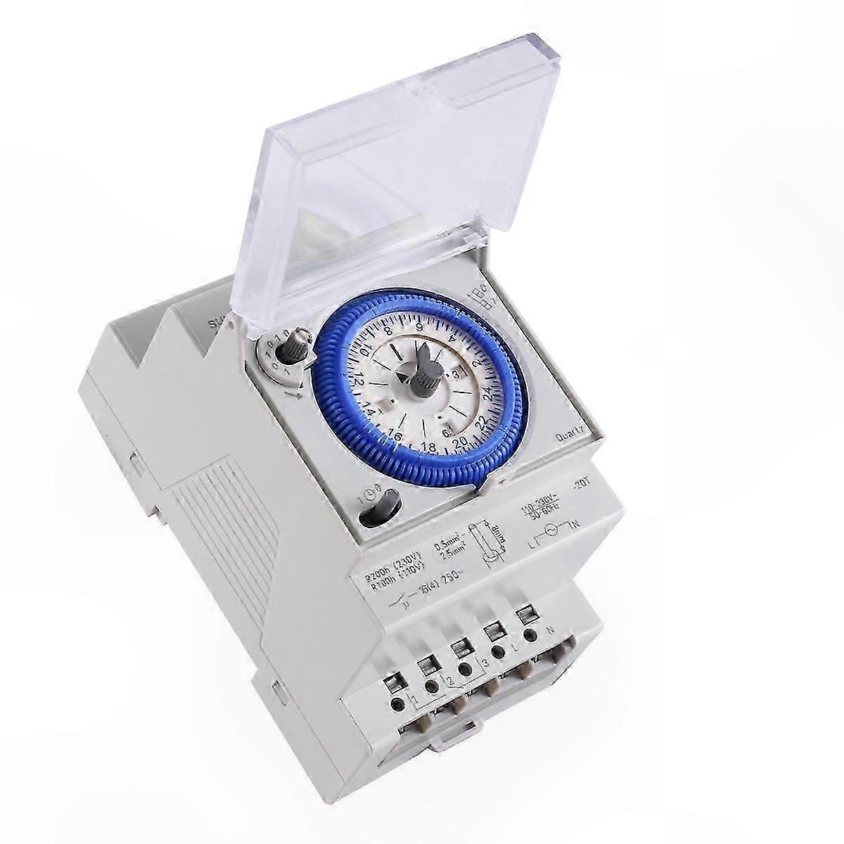 24-Hour Mechanical Timer with 96 On/Off Cycles and 15-Minute Interval Settings