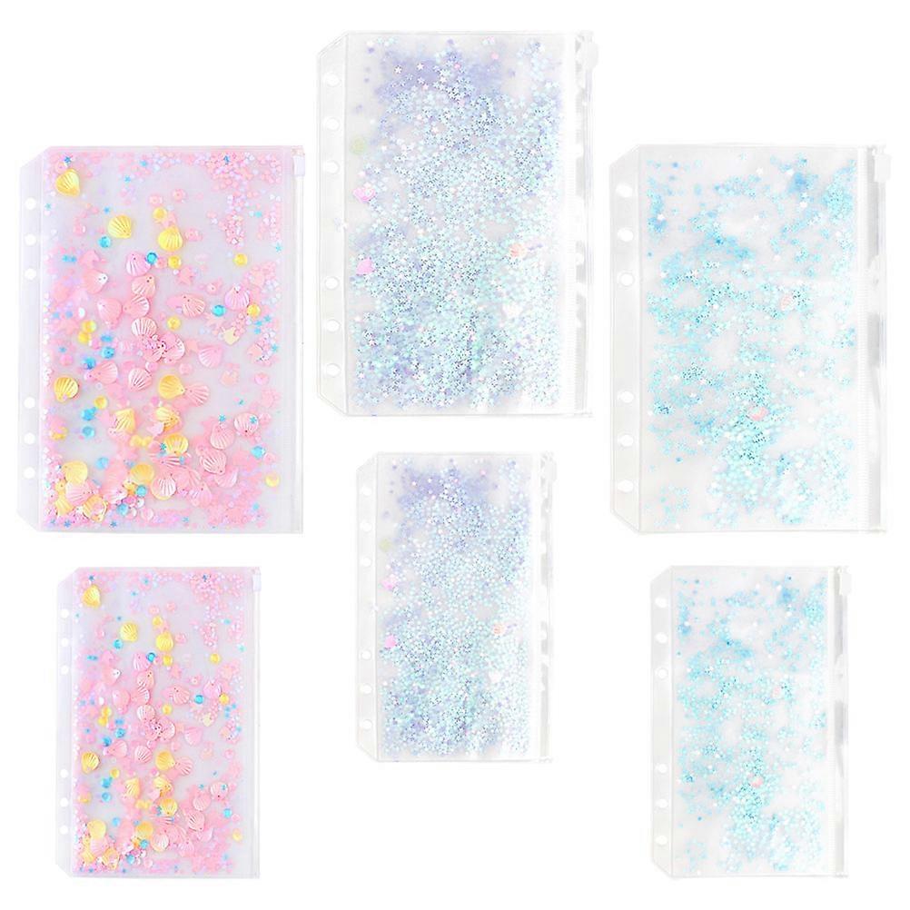PVC Binder Storage Bags for Document Organizing Zipper Pouches 12Pcs