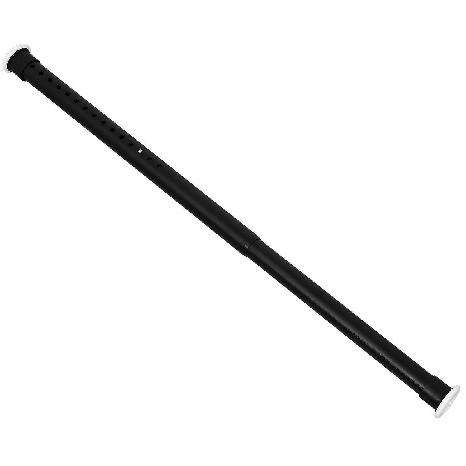 Adjustable Curtain Rod Heavy Duty Spring Loaded No Drill 2Pcs Black