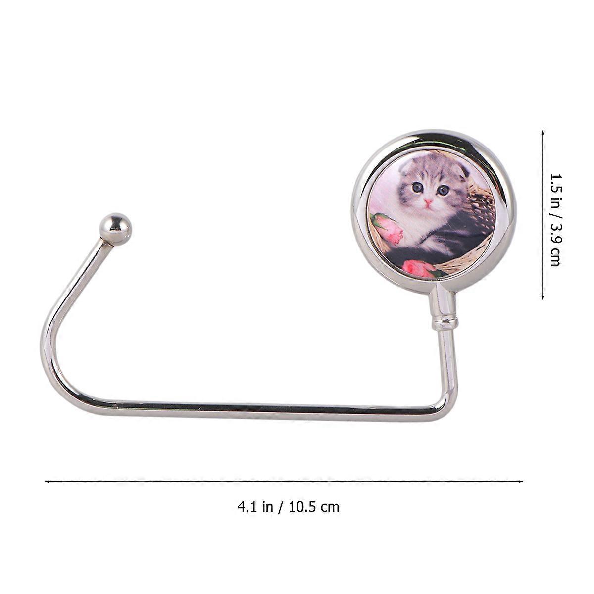 Creative Bag Hook for Tables and Home Use Silver Sturdy No-Slip Base Pad 1Pcs