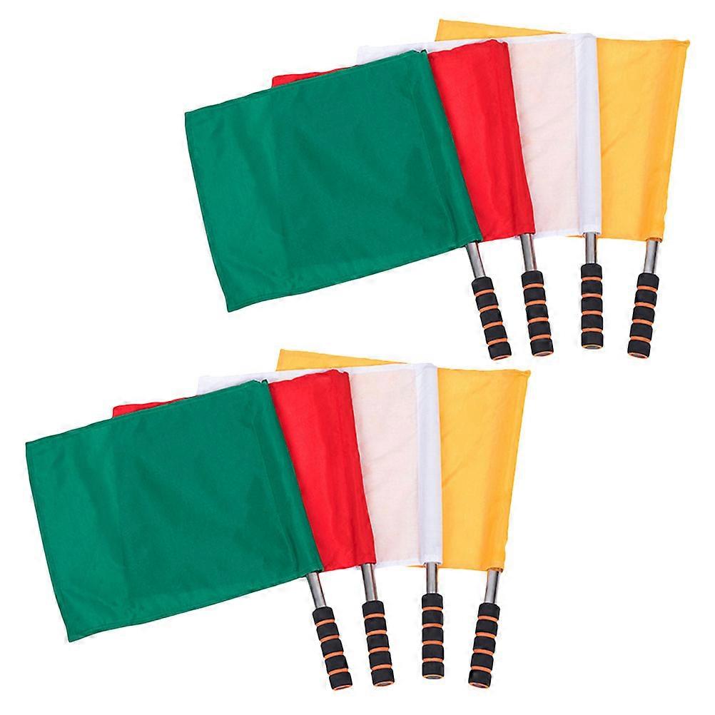 Soccer Referee Flags Portable Hand Signal Flags For Sports Coaches And Officials Assorted Color Lightweight Durable 24Pcs