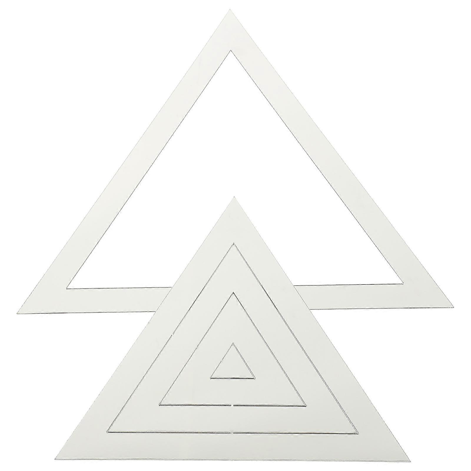 100Pcs Acrylic Triangular Wall Sticker Decorative For Bathroom 15.2x13cm Mirror Effect