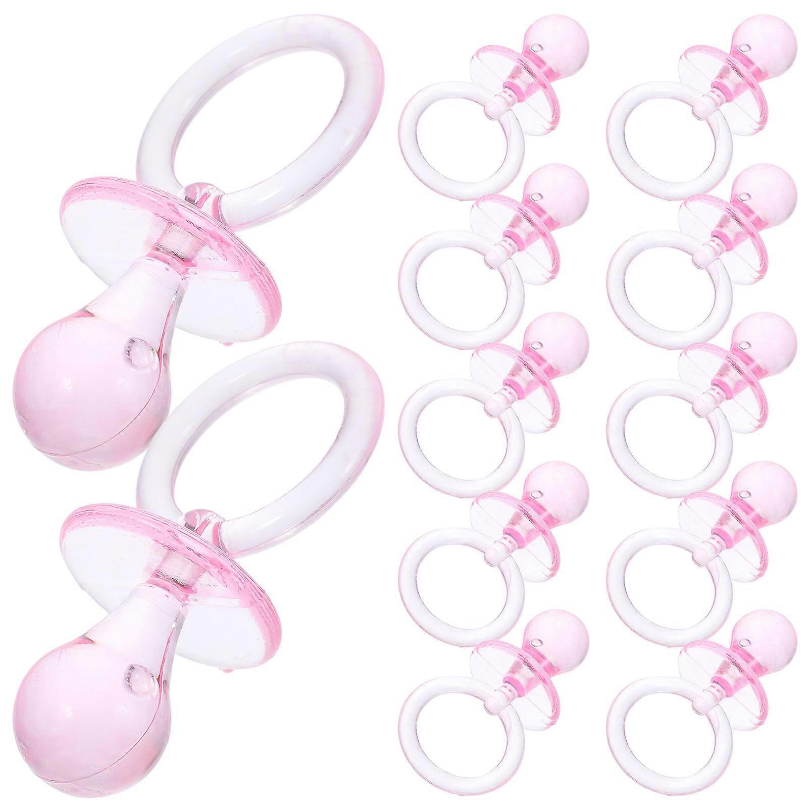 Pink Baby Pacifiers for Shower Table Decor 60 Pieces Set