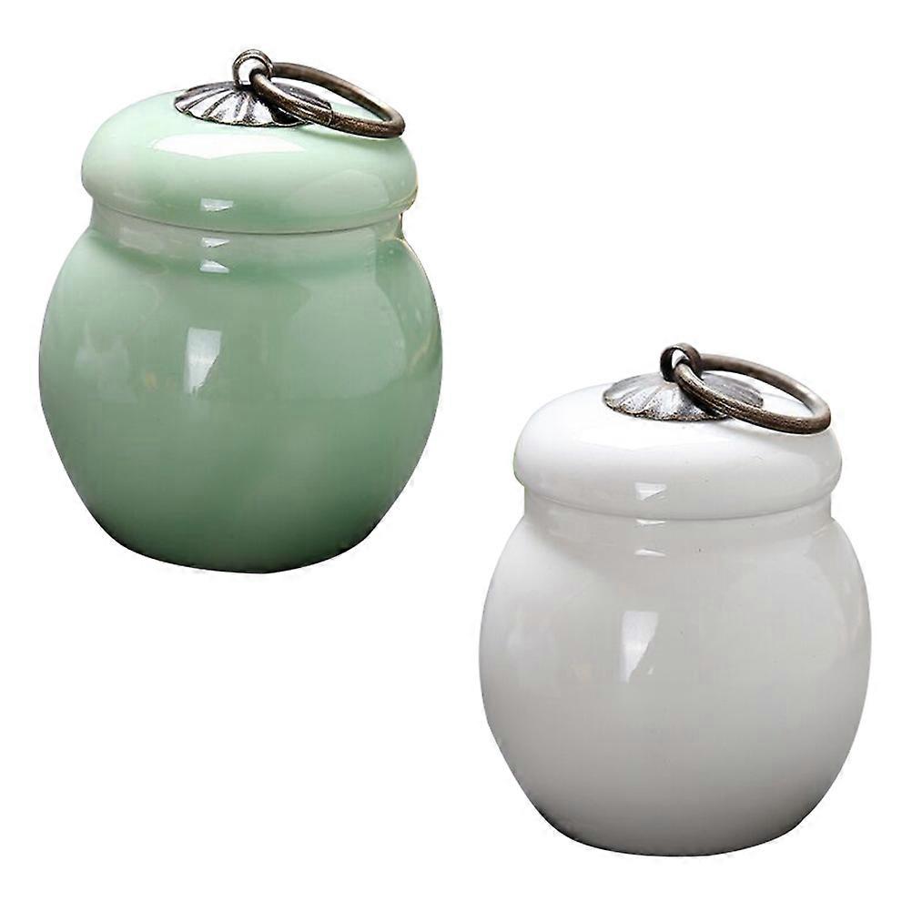 Vintage Tea Storage Cans Ceramic Balm Jars for Storage 4Pcs Collection