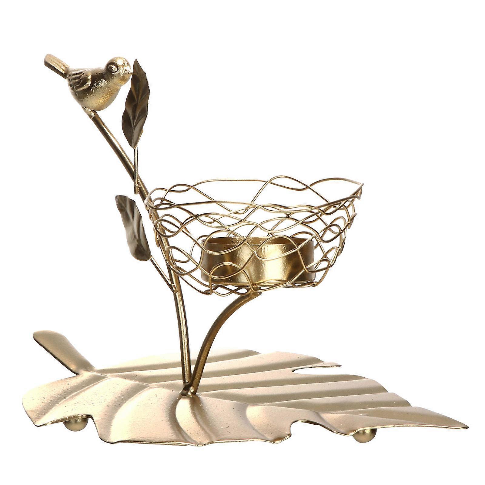 Elegant Bird Ironwork Candlestick for Candlelit Dinner 2Pcs