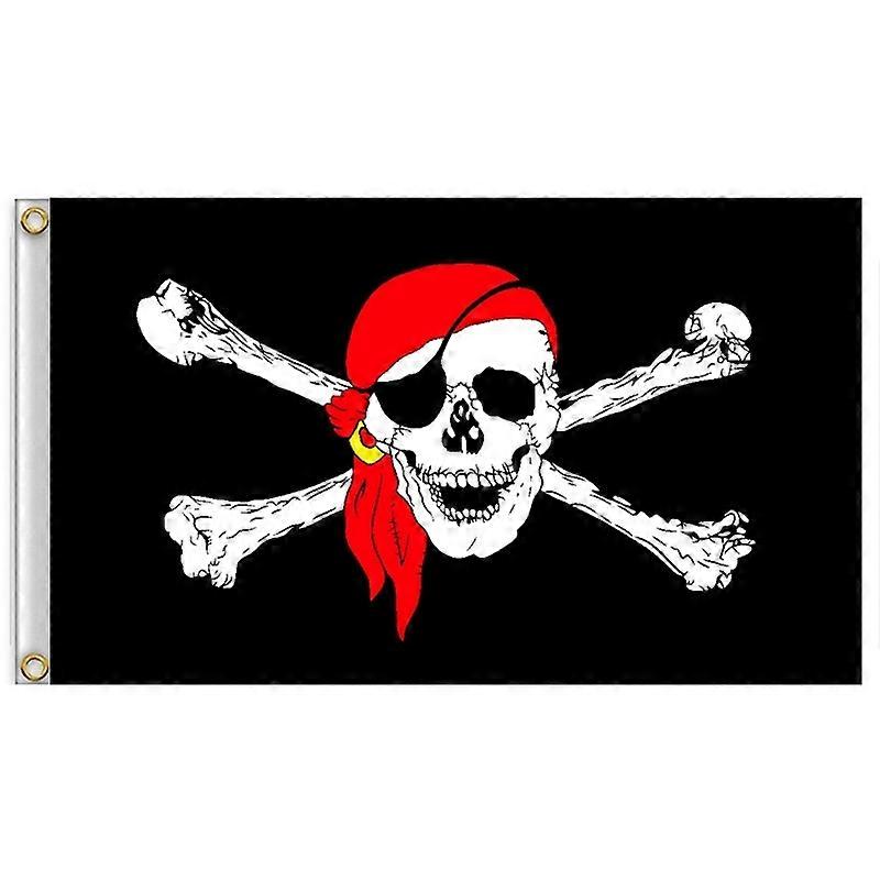 60x90cm Pirate Skeleton Flag Red Headscarf