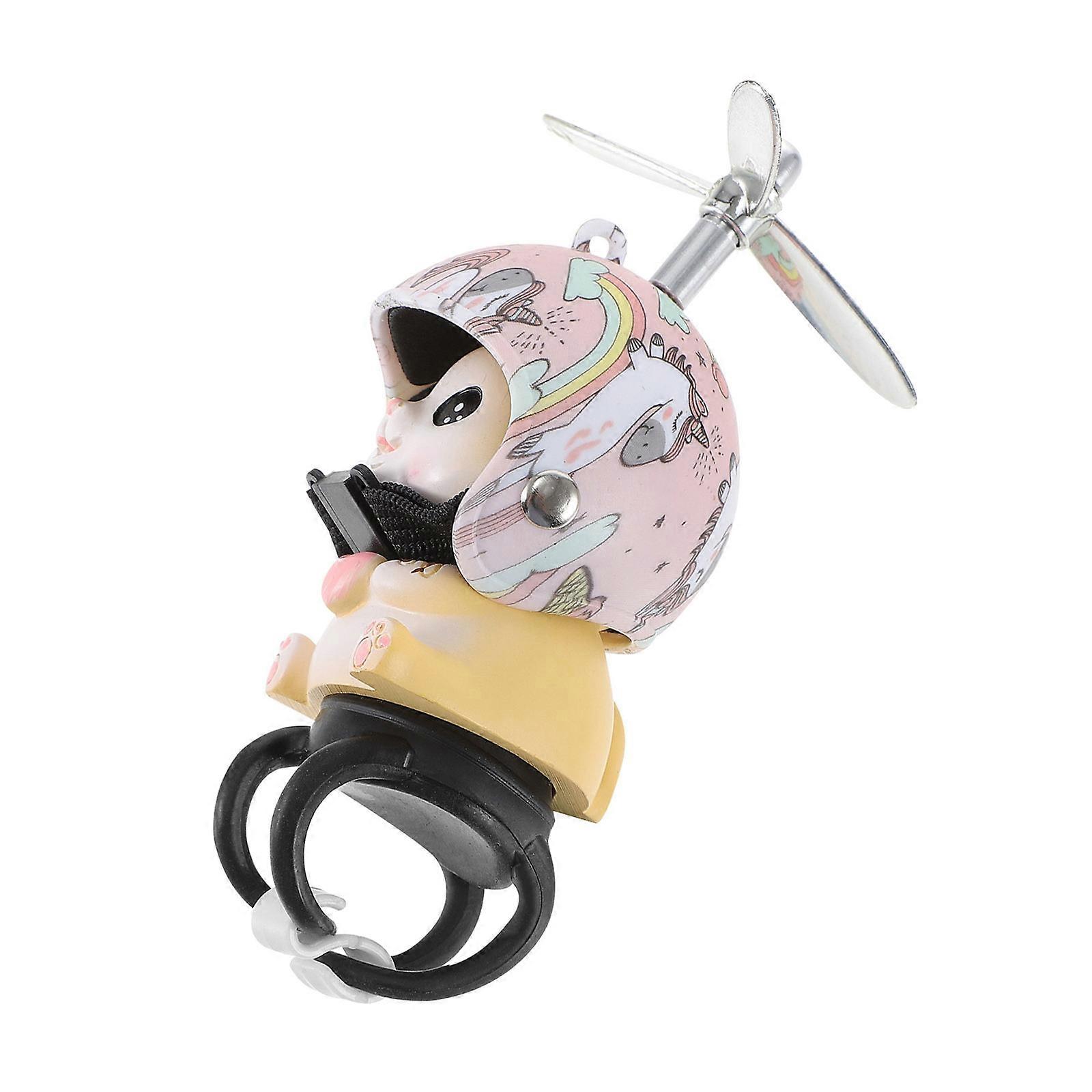 Yellow Cat Toy with Propeller for Decoration Creative Resin Cat Toy