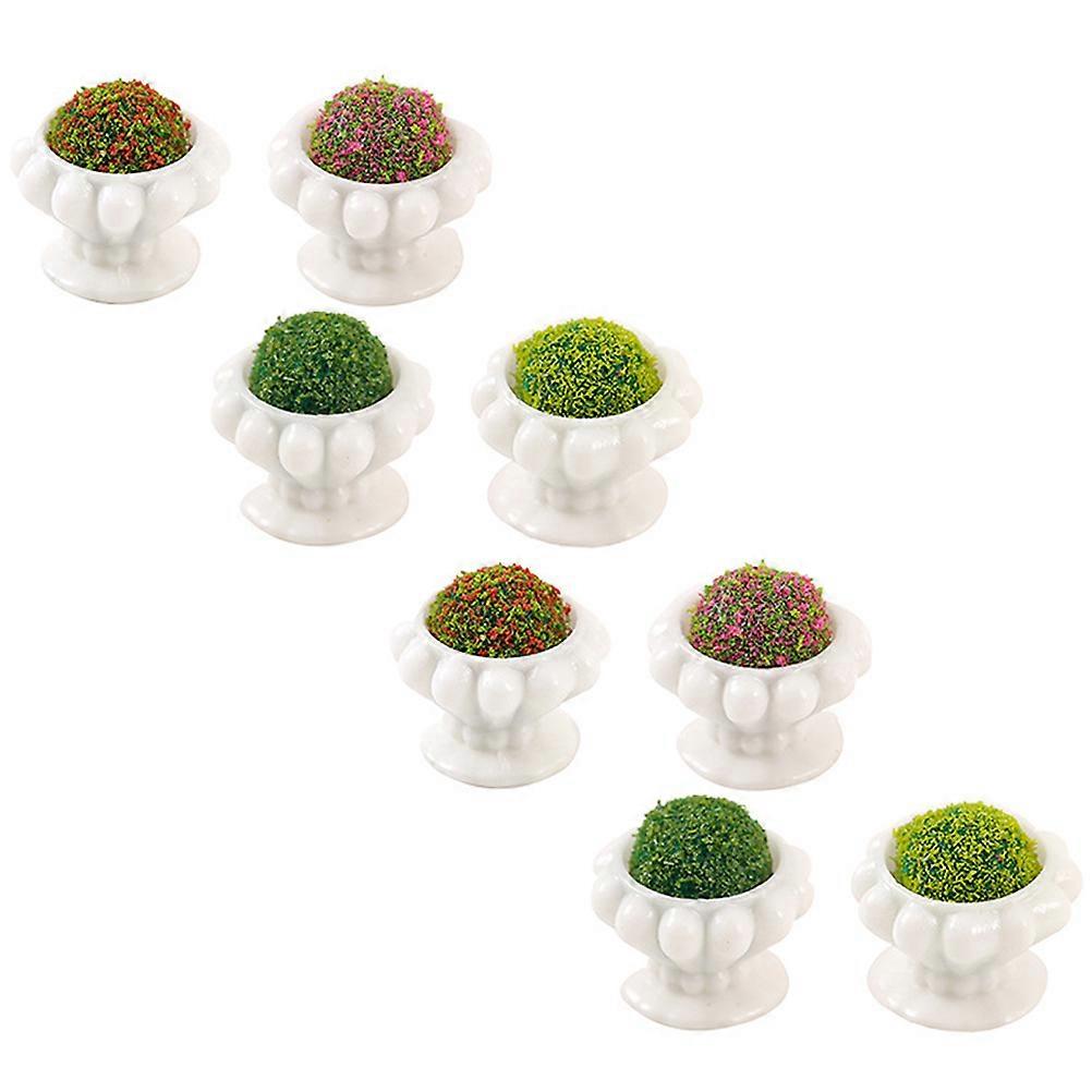 Miniature Plants Artificial 8Pcs Assorted Color for Decoration with Durable Resin