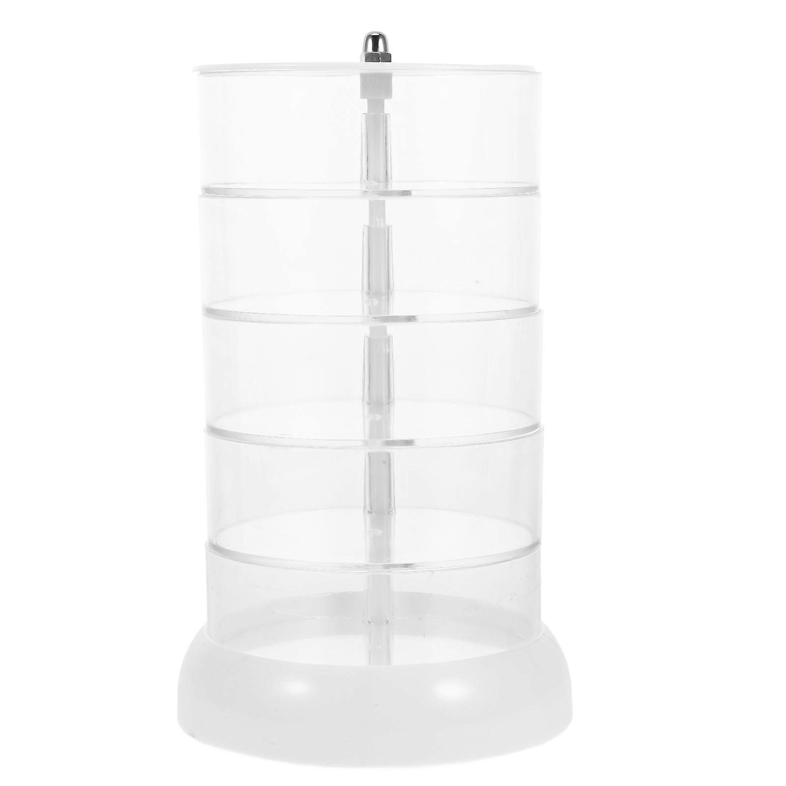 Clear Acrylic Rotating Displaying Case 4Pcs Rectangular Storage Box For Makeup Organization Table