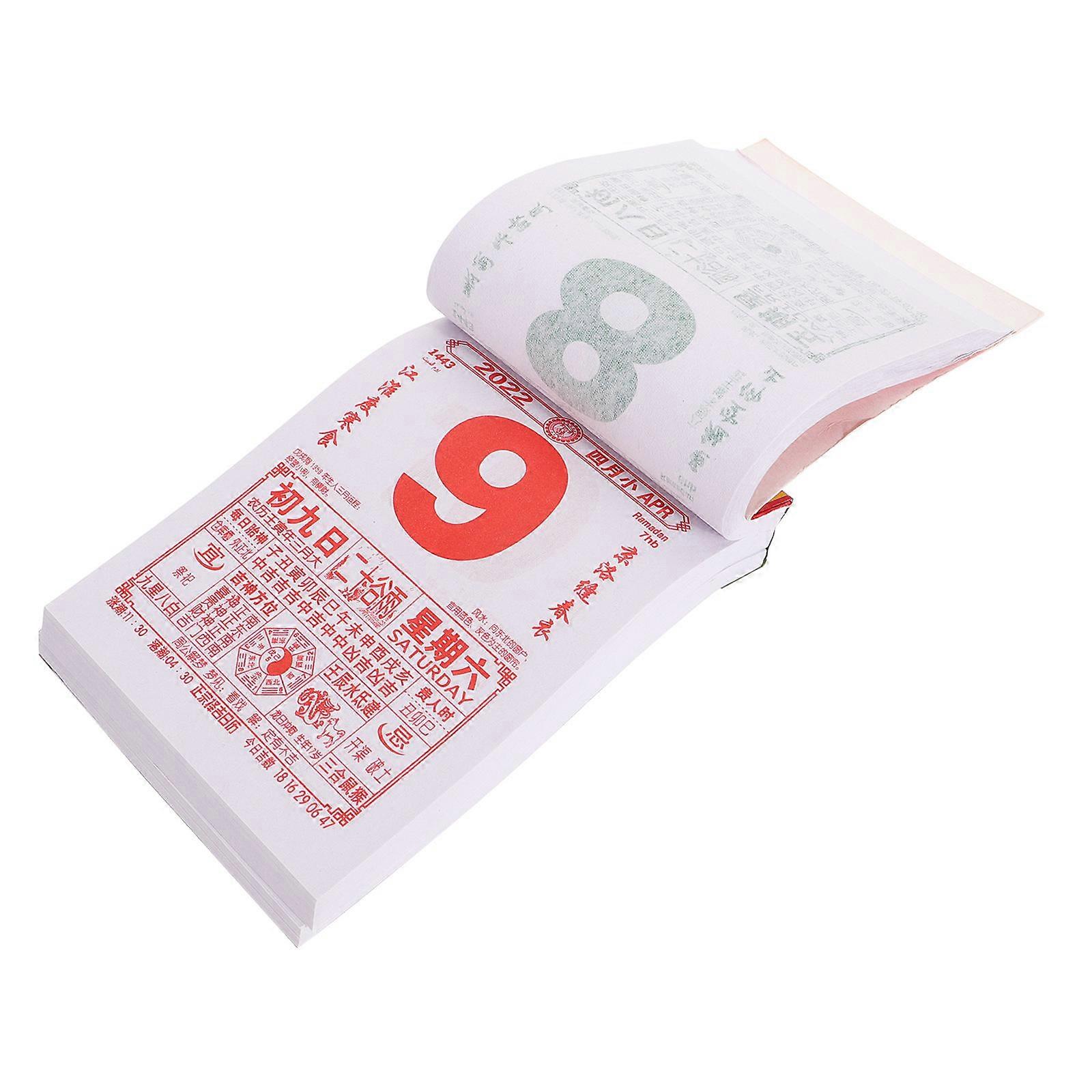 Daily Calendar Traditional Chinese Calendar for Home Use 2Pcs 2022