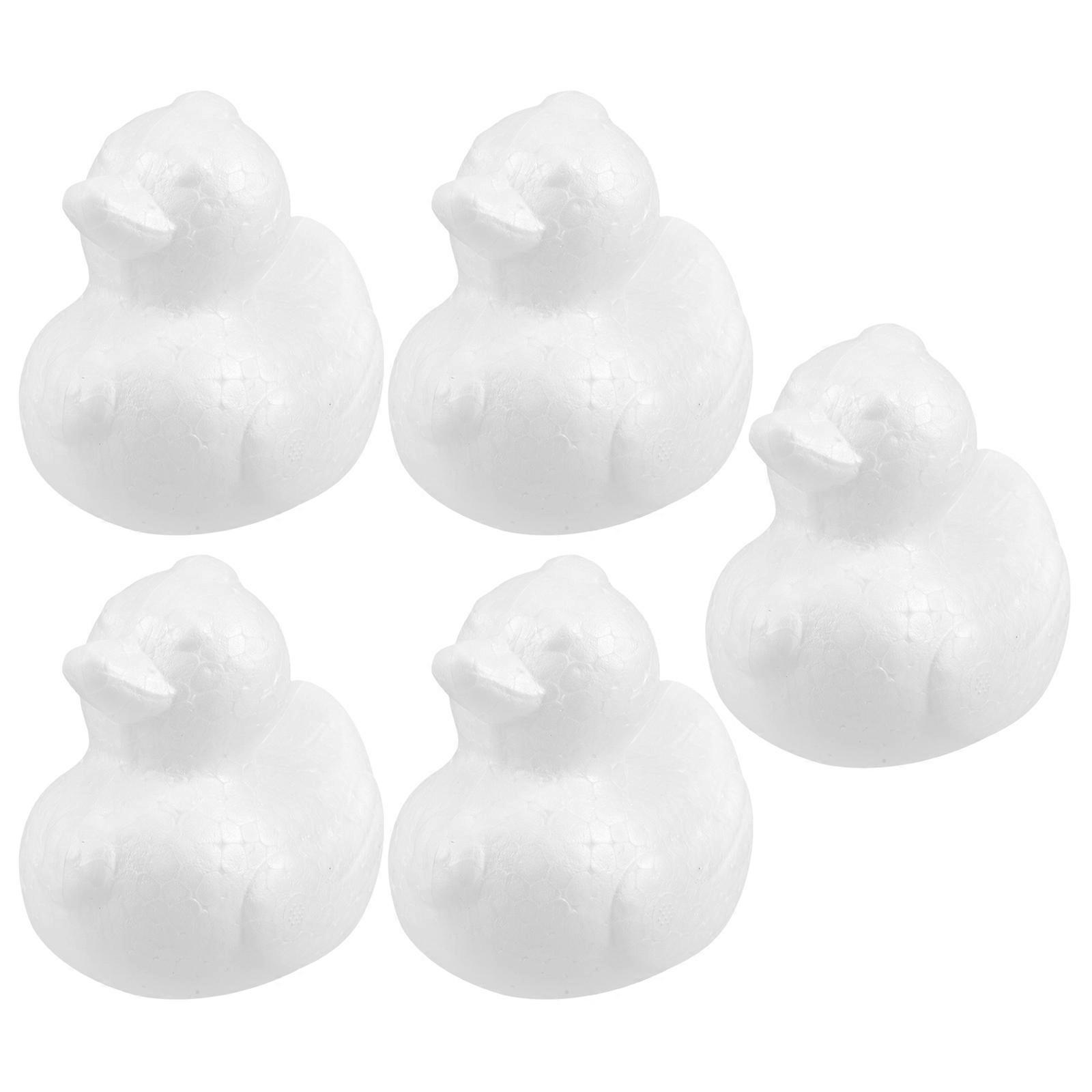 White Foam Duck Moulds for DIY Crafts 20Pcs Realistic Polystyrene Animals