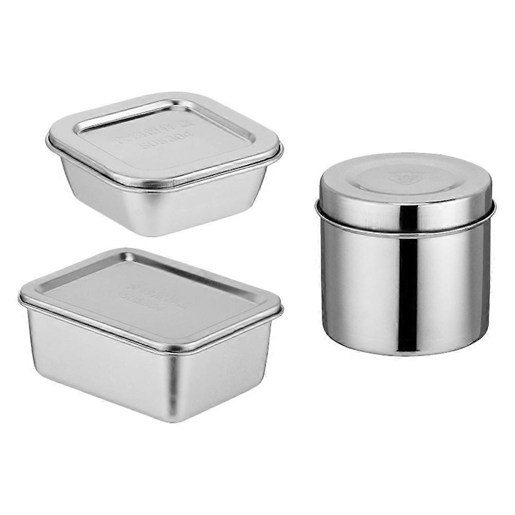 Canteen Storage Boxes Stainless Steel Sample Boxes for Storage Use 9Pcs Silver
