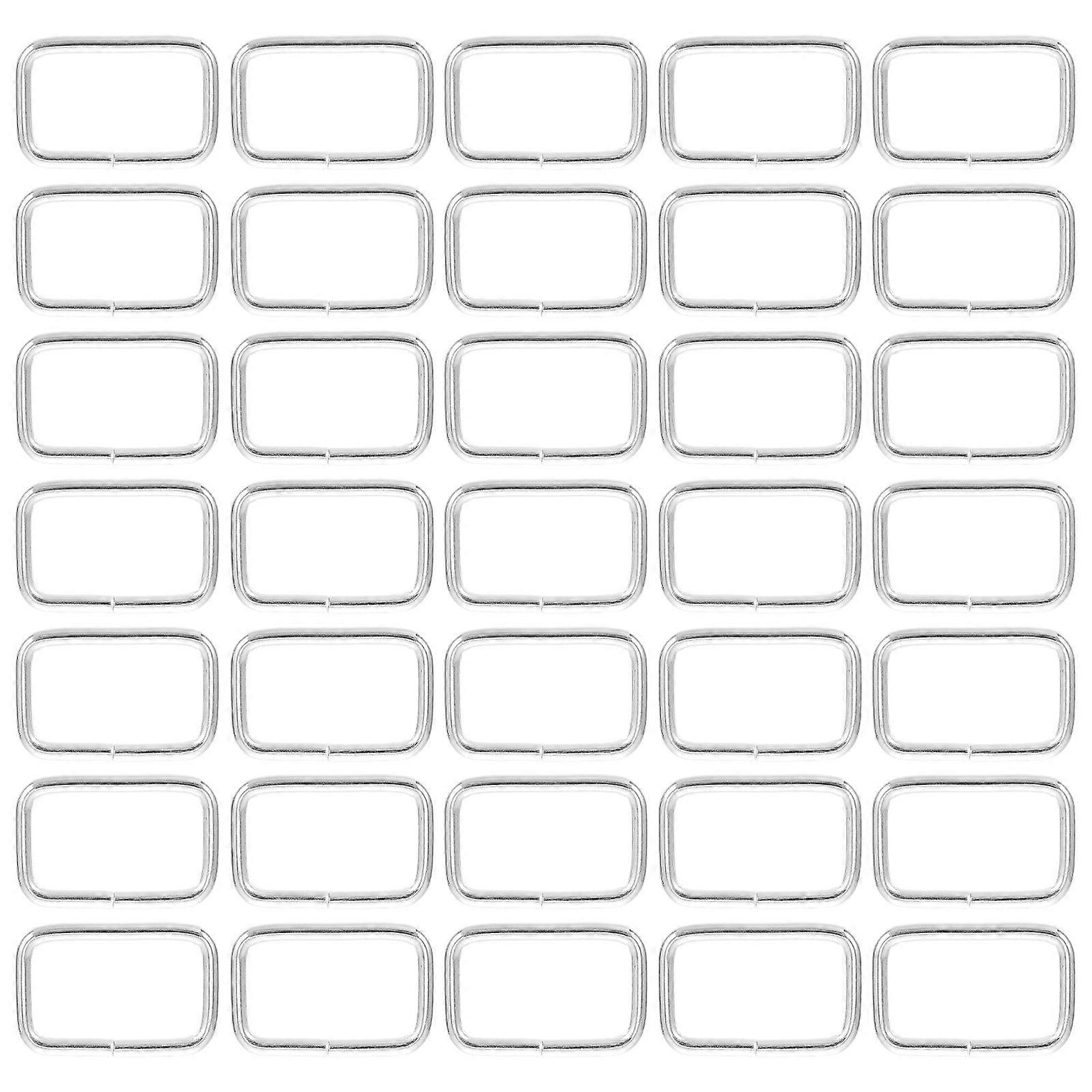Silver Stainless Steel Strap Buckles for Belting 300Pcs Rectangular Buckles