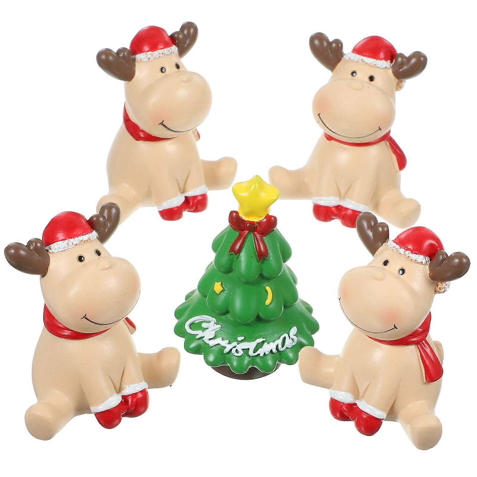Mini Xmas Figurines 20 Pcs Christmas Decor With Fine Texture Suitable For Holiday Decor Desktop Decoration Light Yellow Miniature