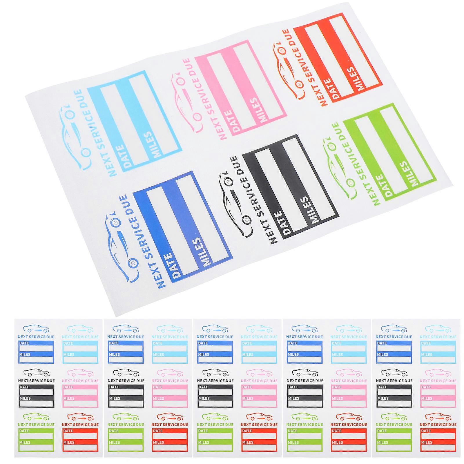 Next Service Due Stickers Auto Maintenance Reminder 10 Sheets