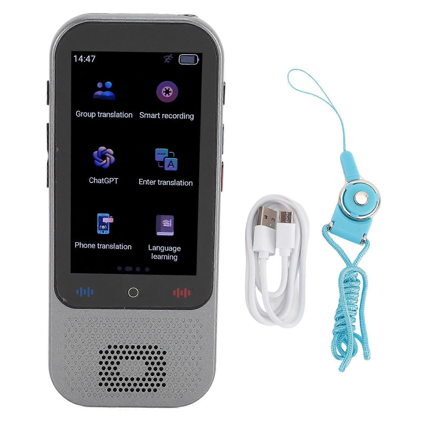 Language Translator 1GB 8GB Wireless Bluetooth Online Two Way Real Time 138 Languages Voice Translation Device with 3 Inch Touchscreen for Travel
